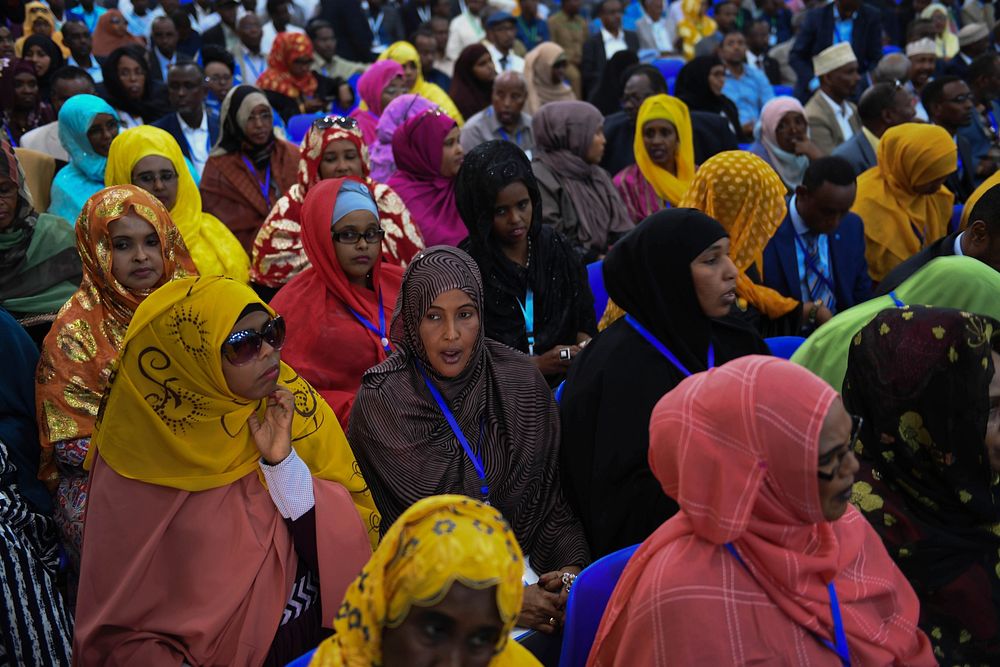 Newly elected members of parliament of the Somali federal government attend their inauguration ceremony in Mogadishu on…