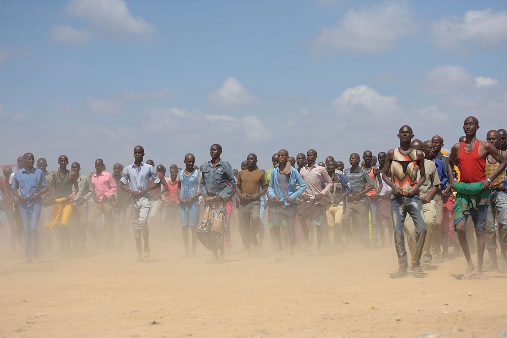 HirShabelle State Police recruits march during training in Jowhar, Somalia on 22 November 2018.