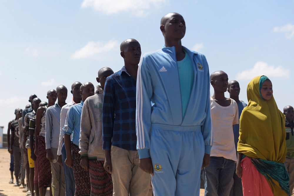 HirShabelle State Police recruits stand on parade during training in Jowhar, Somalia on 22 November 2018.