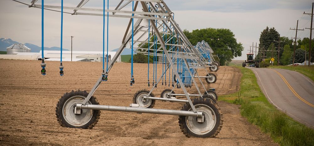 The Kimms replaced a wheel line irrigation system with a pivot irrigation system on their farm near Manhattan, Mont., using…