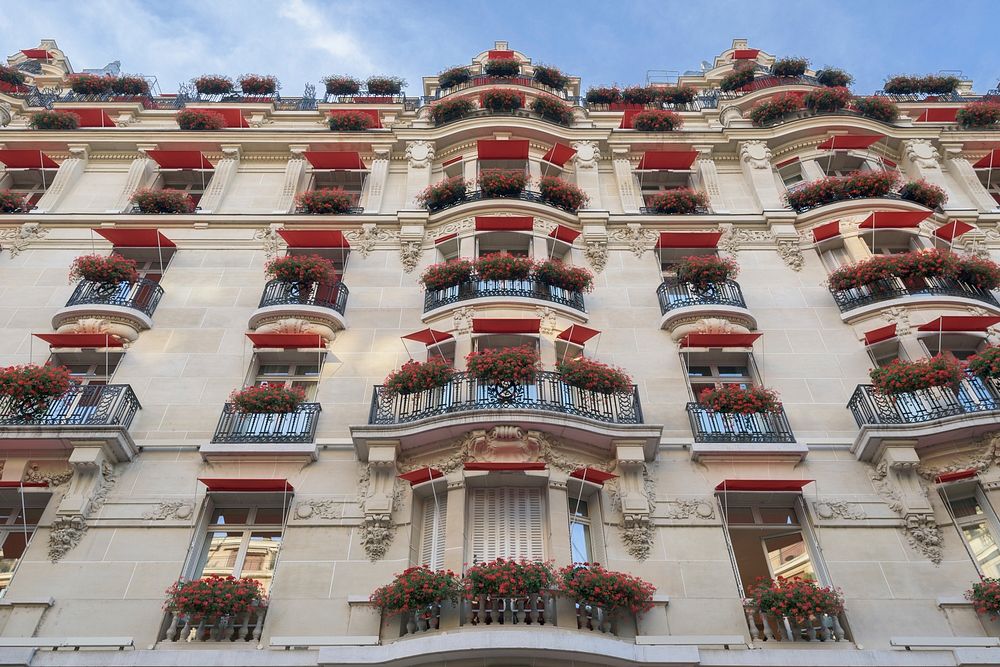 Facade of the Hôtel Plaza Athénée, Paris.
