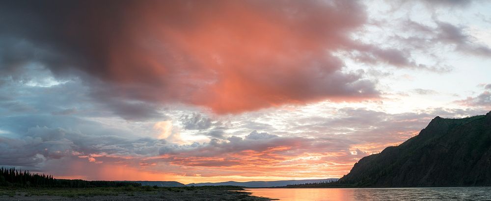 Sunset above the Yukon River in Yukon-Charley Rivers National Preserve. NPS Photo / Sean Tevebaugh 2016. Original public…