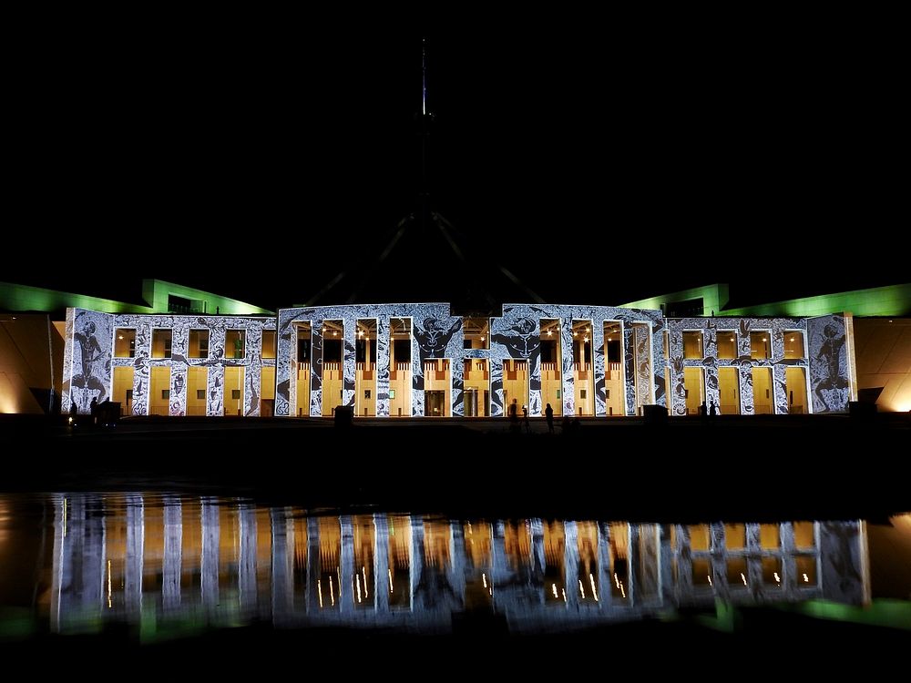 Enlighten at Parliament House, Canberra.