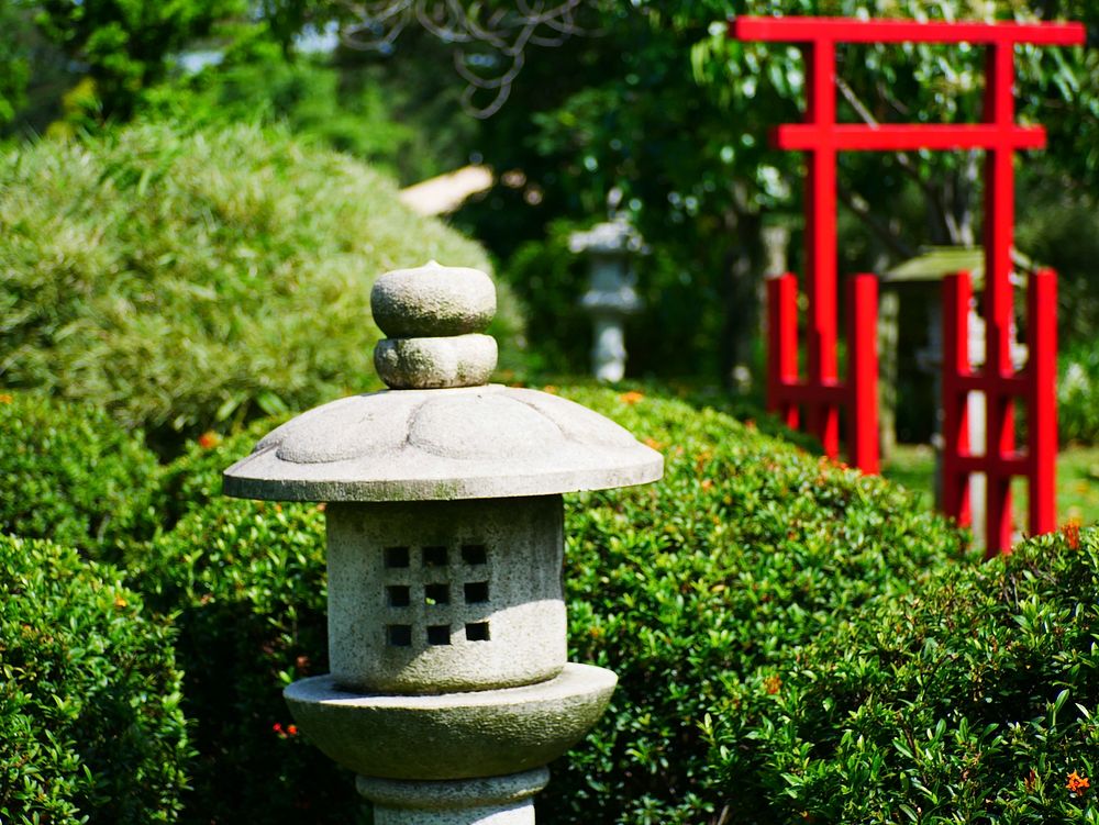 Japanese garden - stone lantern.
