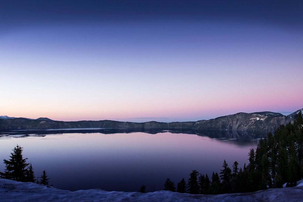 Sunset, Crater Lake, Oregon.