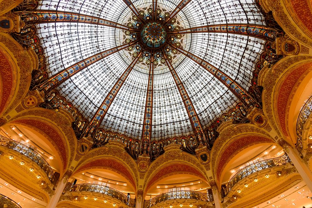 Ceiling of the Galeries Lafayette department store. Free public domain CC0 image.