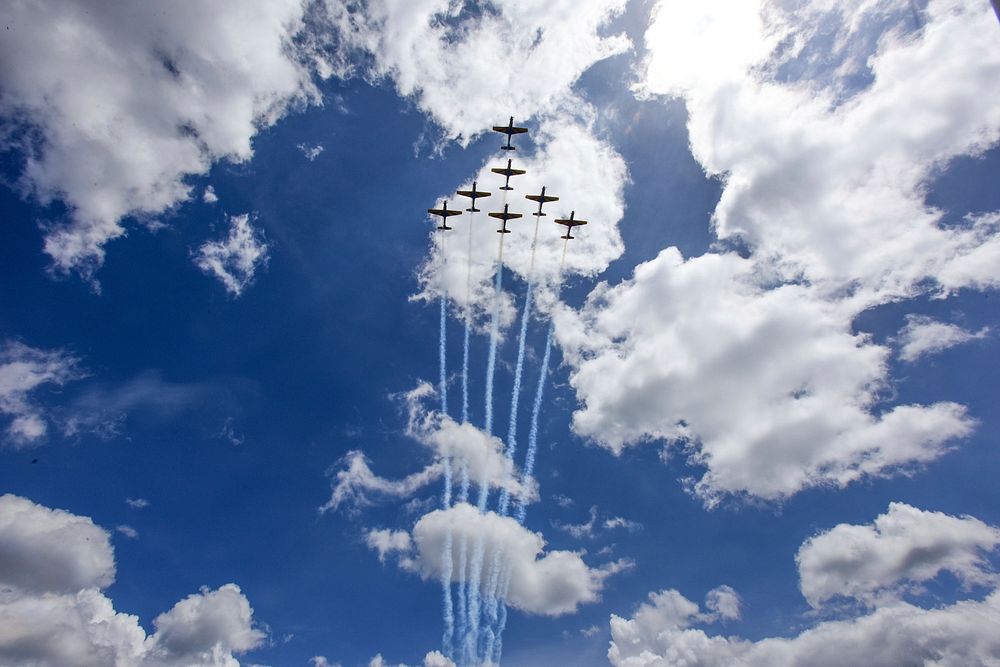 The Brazilian Air Force’s Smoke Squadron participates in Feria Aeronautica Internacional—Colombia 2017 at José María Córdova…