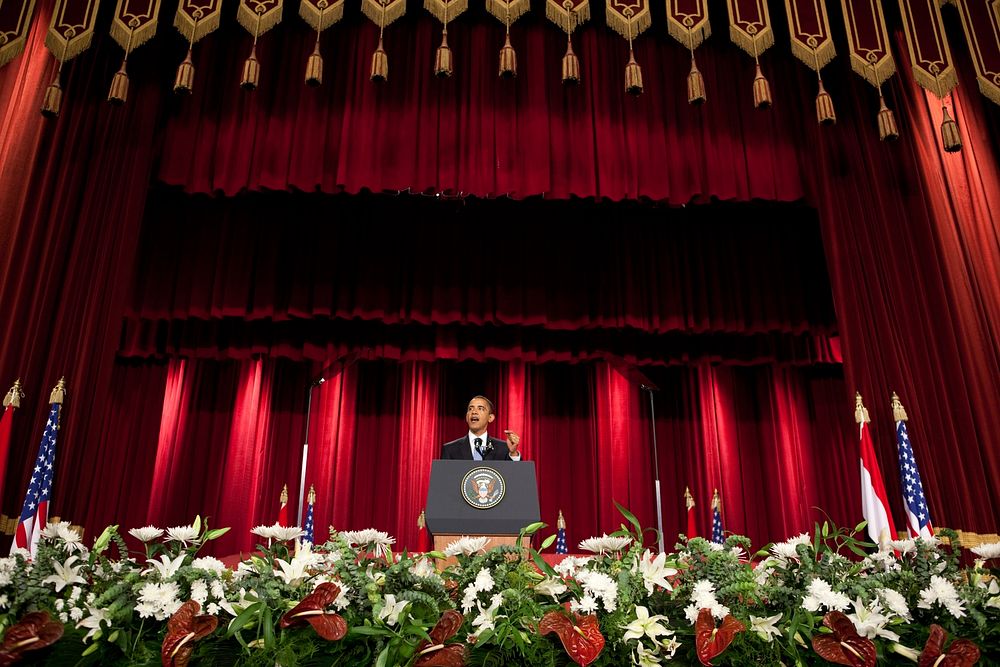 President Barack Obama speaks at Cairo University in Cairo, Thursday, June 4, 2009.