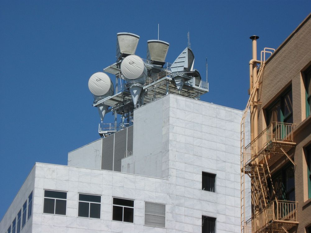 Large device on rooftop in Portland.