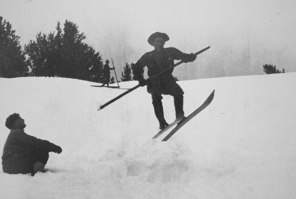 Early day skiing on Mt Hood. Original public domain image from Flickr