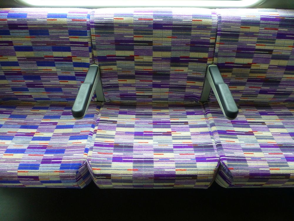 Inside a Class 345 train which when photographed was being used on the local / 'all stations' TFL Rail service along the…