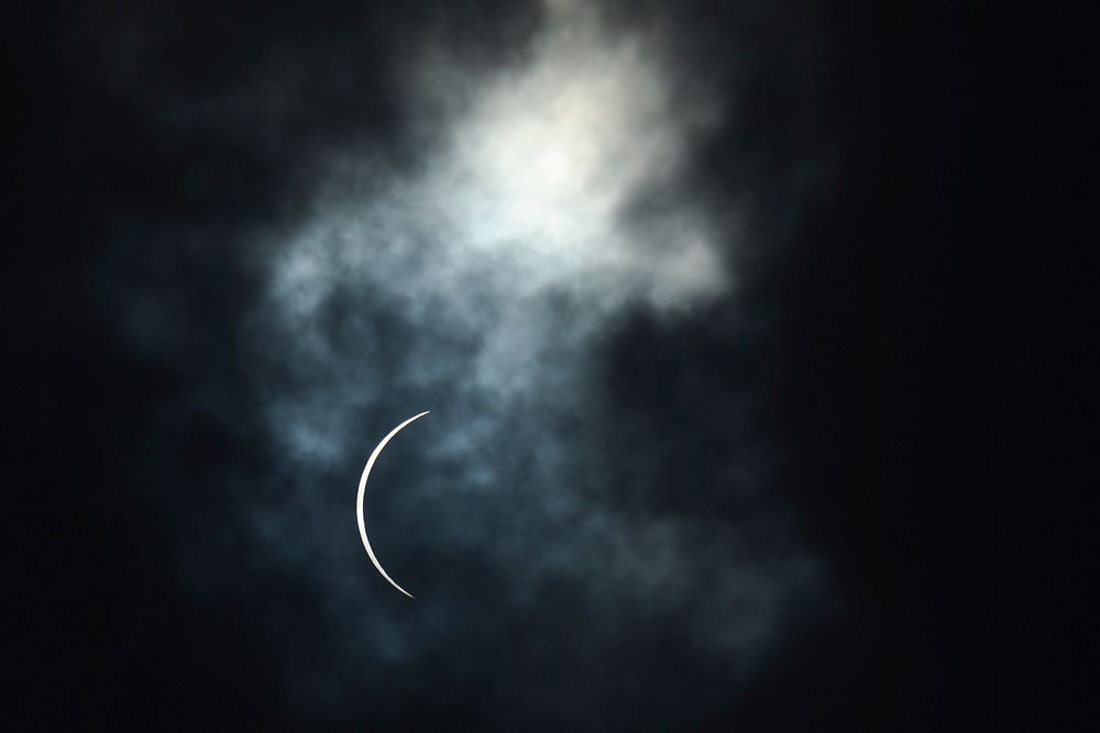 Solar eclipse at McEntire Joint National Guard Base, S.C., Original public domain image from Flickr