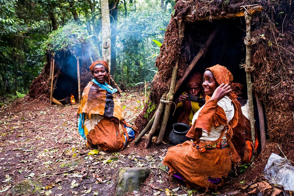 Batwa Pygmies, African women, Nkuringo, Uganda, September 2017.