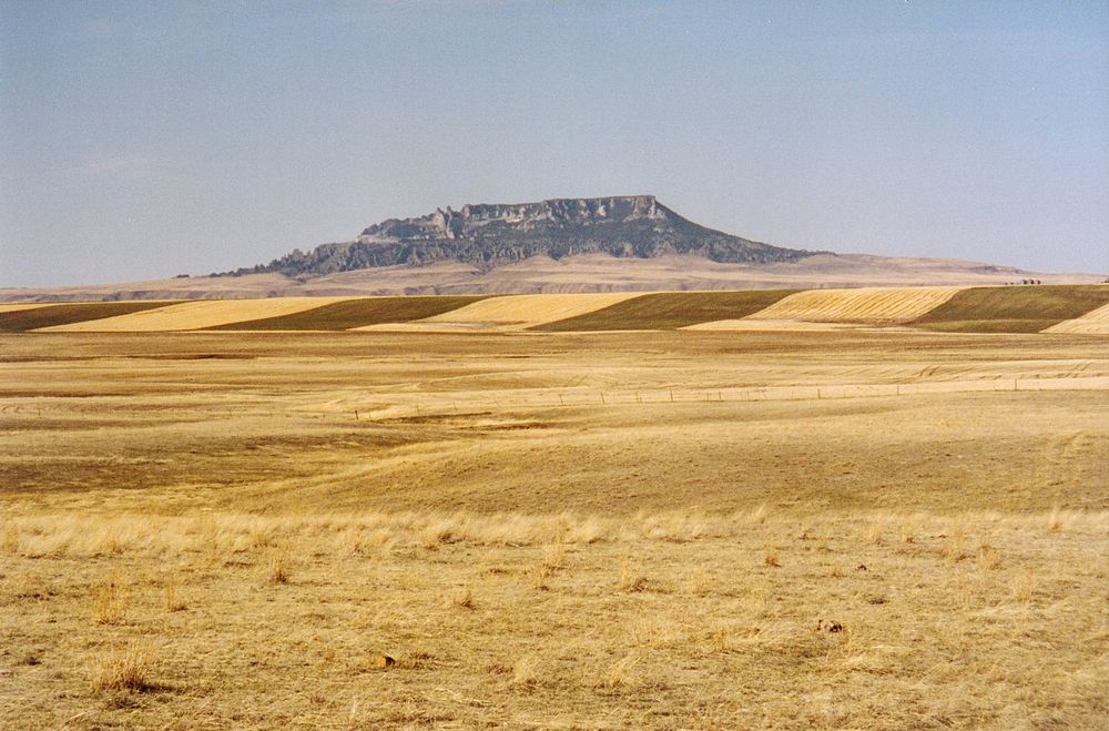 Square Butte in Judith Basin Co., MT. April 2004. The soils in the foreground are Danvers clay loam; in the middle ground…