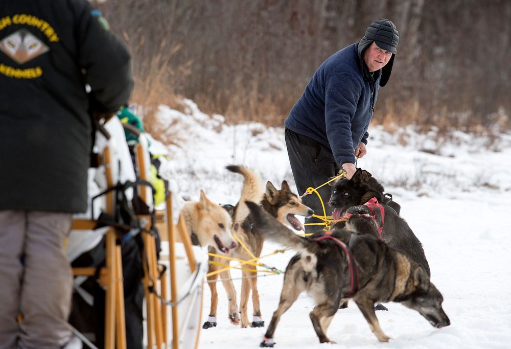 A sled dog team offers rides to Hillberg Ski Area visitors at Joint Base Elmendorf-Richardson, Alaska, Jan. 14, 2018. As…