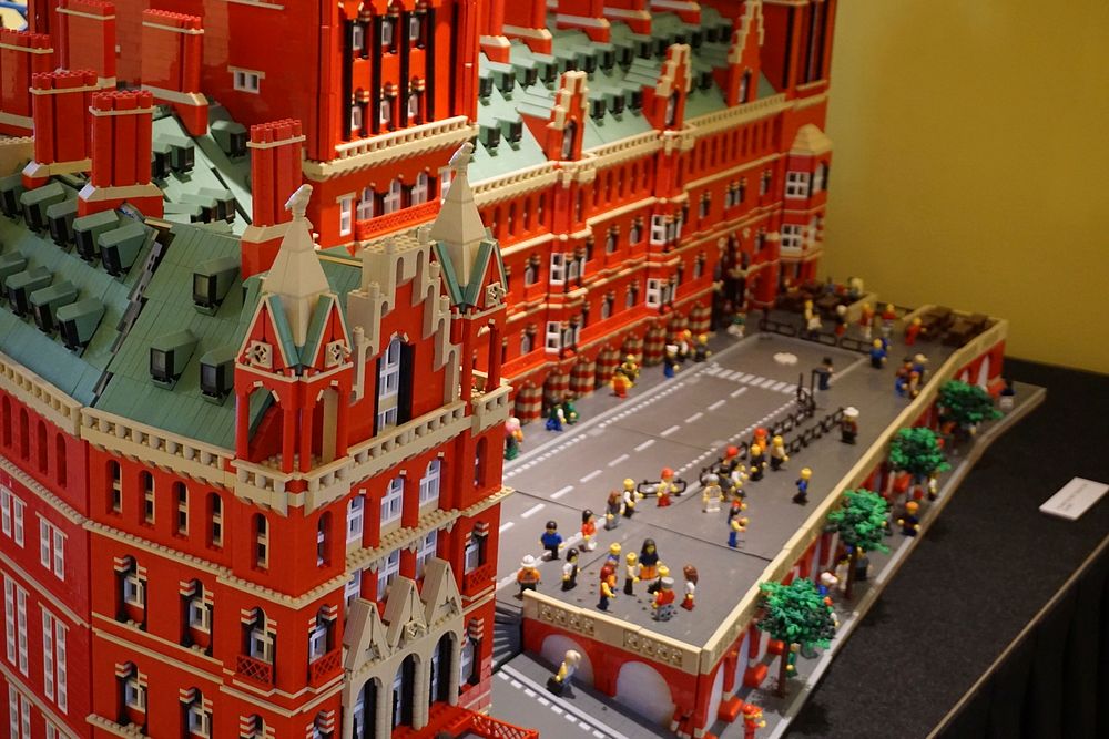 St Pancras Station made of Lego. On display at Hall Place Bexley.