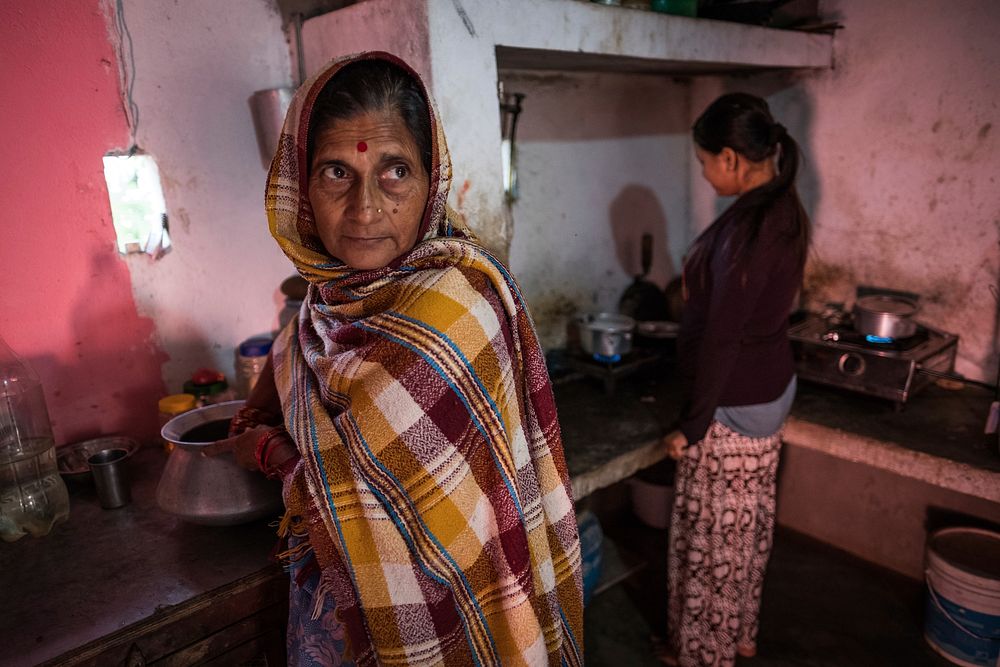 Woman in local kitchen, Kumrose, Nepal, November 2017.