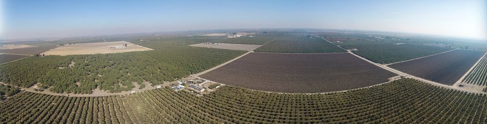 Aerial views of Forever Grateful Ranch where owner Jim Chew grows pistachios with a little help from U.S. Department of…
