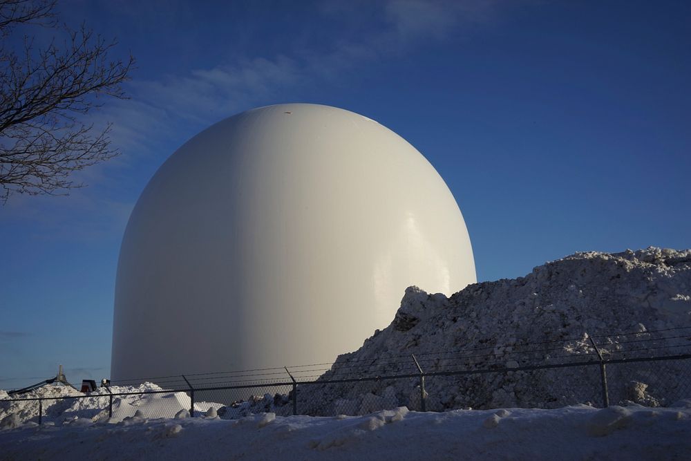 Tank reservoir during winter season. Free public domain CC0 photo.