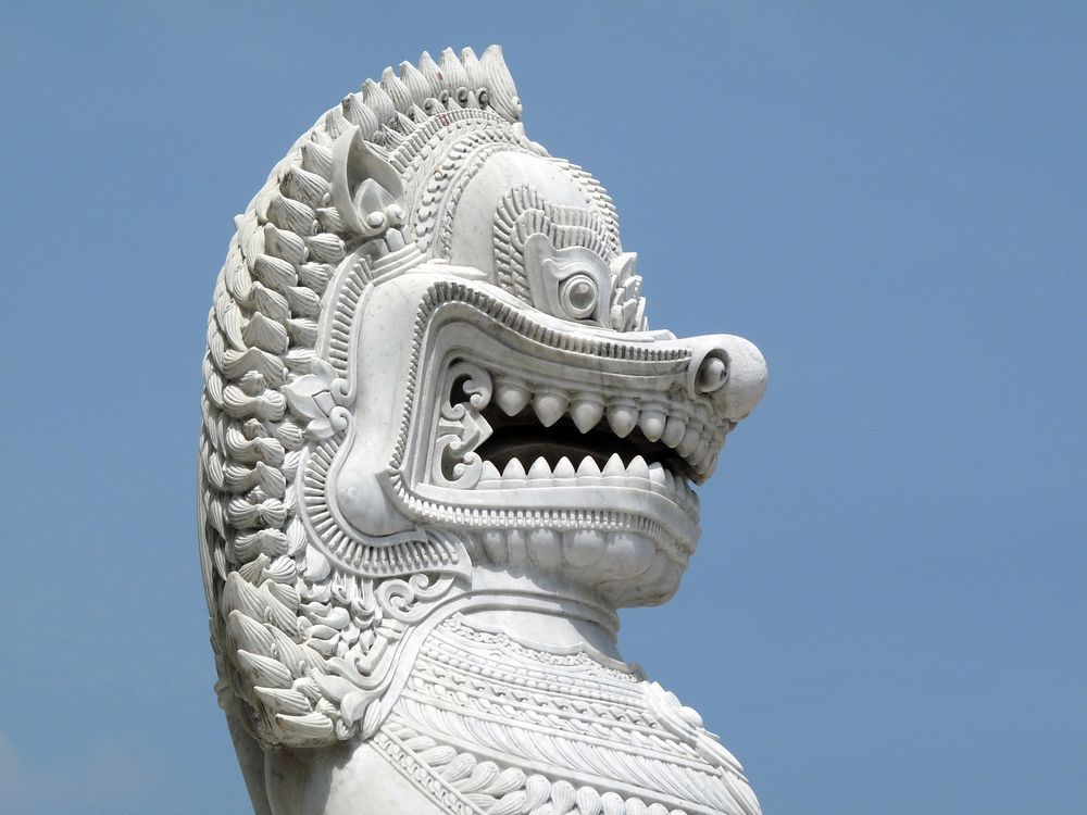Dragon head sculpture in temple, Thailand. Free public domain CC0 photo.