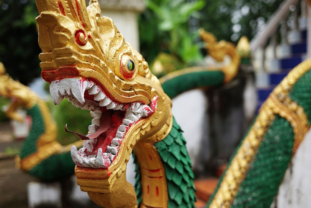 Naga statue in Vientaine, Lao. Free public domain CC0 photo.