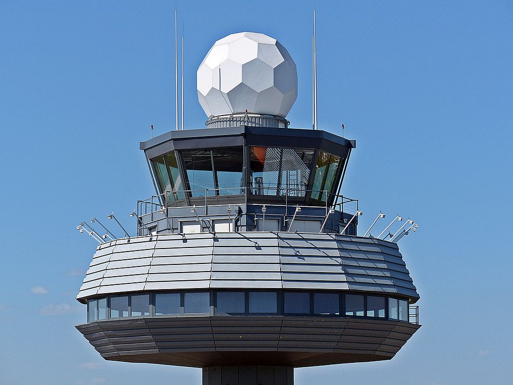 Airport tower. Free public domain CC0 photo.