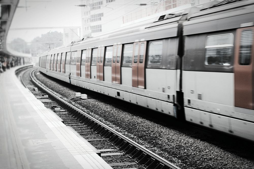 Train in train station. Free public domain CC0 photo.