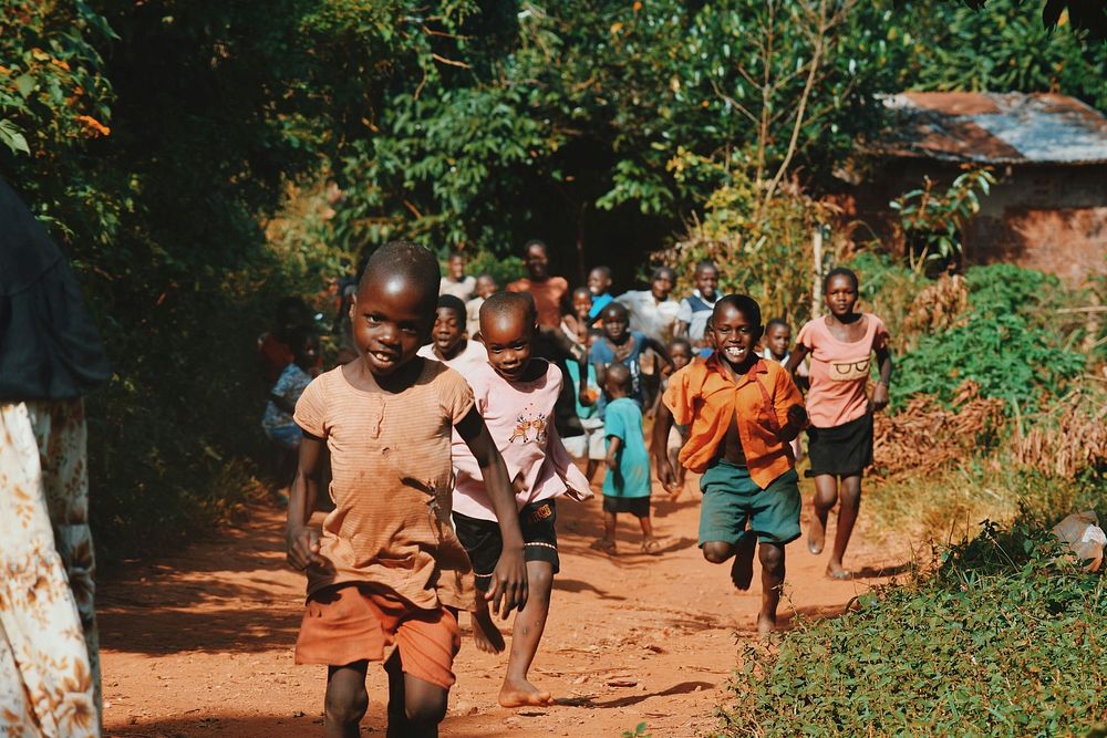 Happy African children running - unknown date & location
