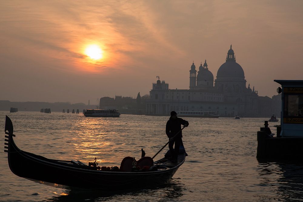 Basilica di Santa Maria della Salute during sunset. Free public domain CC0 image.