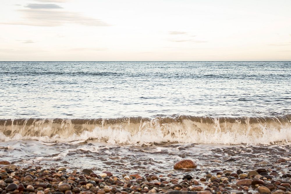 Peaceful crashing beach waves. Free public domain CC0 image.