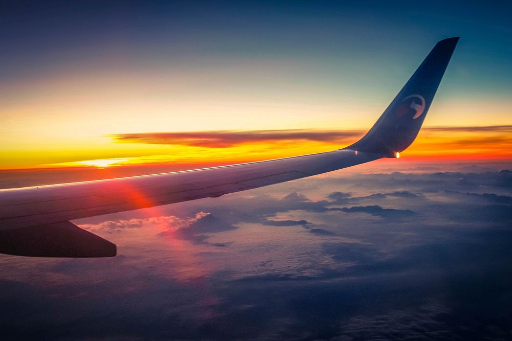 Plane on the sky. Free public domain CC0 photo.