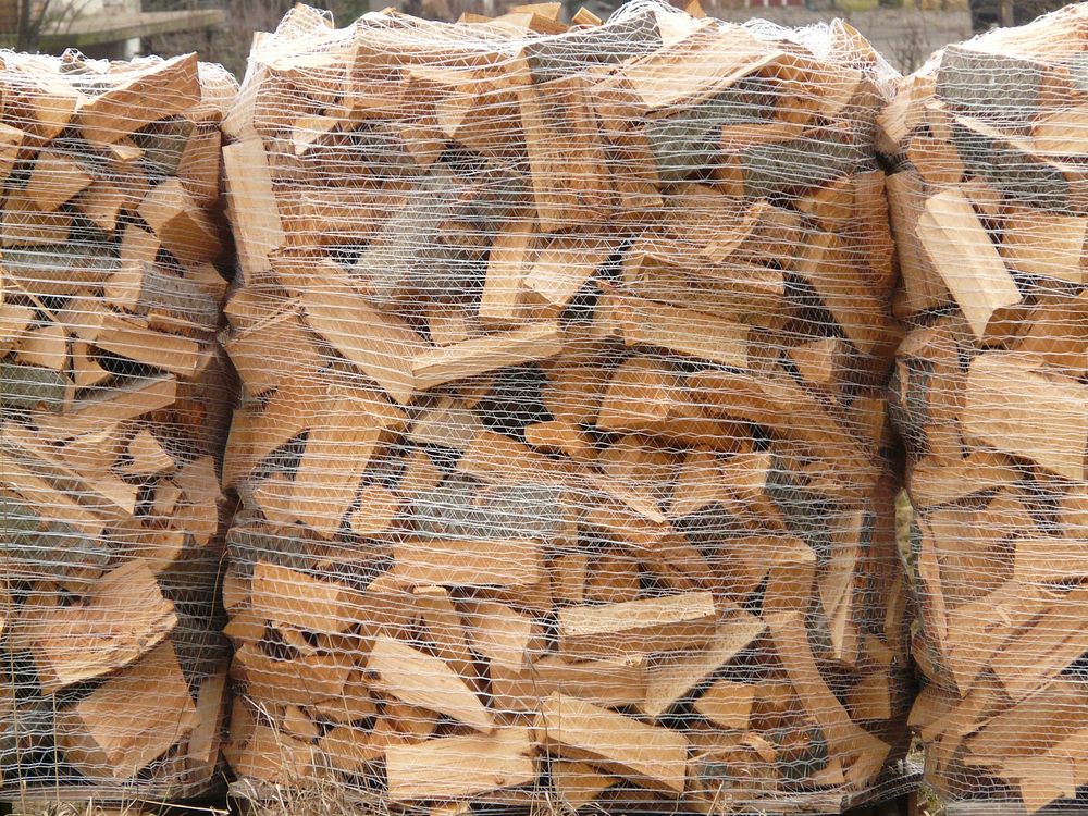 Firewood racks. Free public domain CC0 photo.