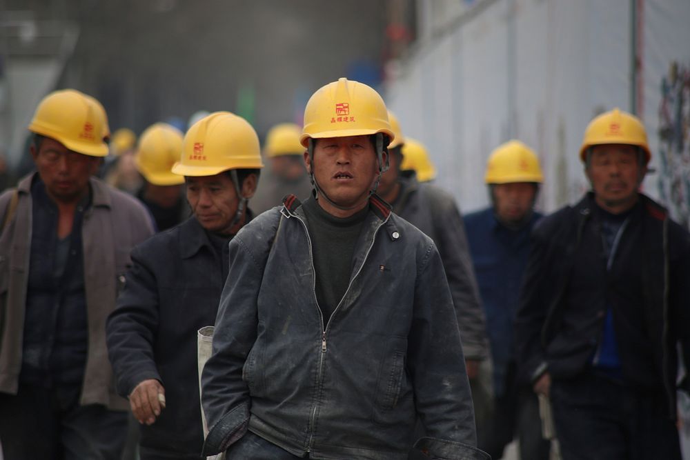 Chinese factory workers, China - 21 October 2015