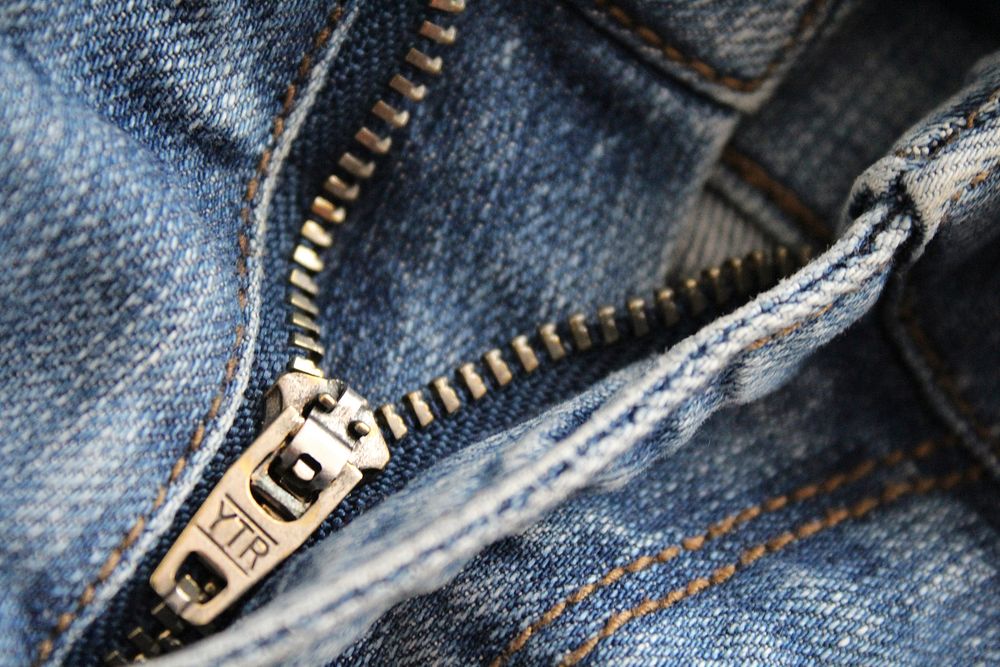 Jeans zipper. Free public domain CC0 photo.