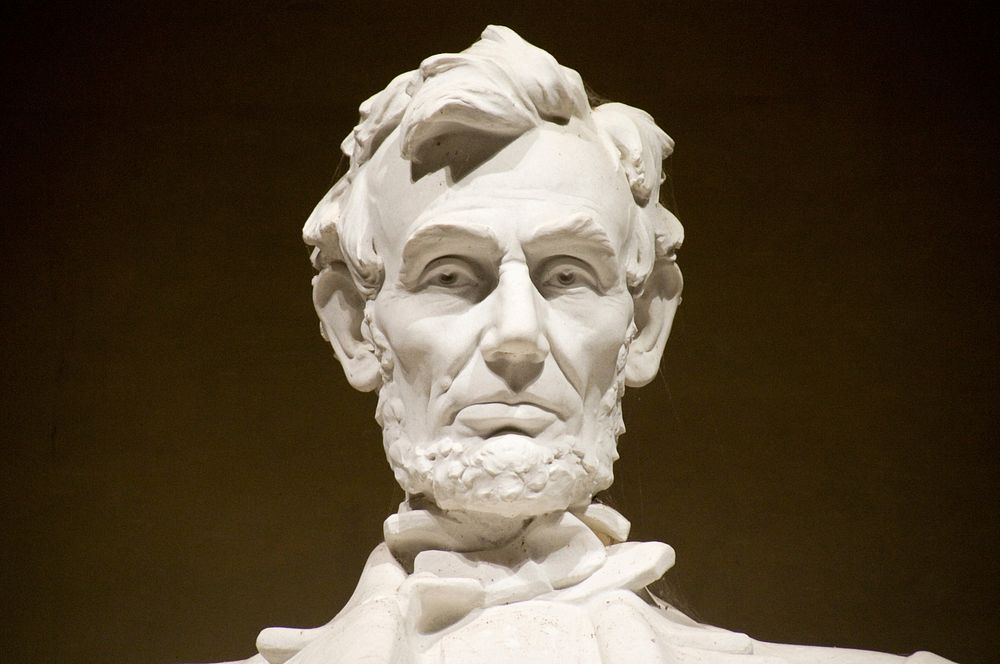 Abraham Lincoln statue at Lincoln Memorial in Washington DC. Free public domain CC0 photo.