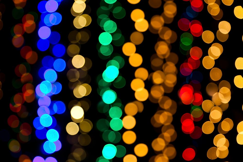 Colorful bokeh lights effect background. Free public domain CC0 photo.