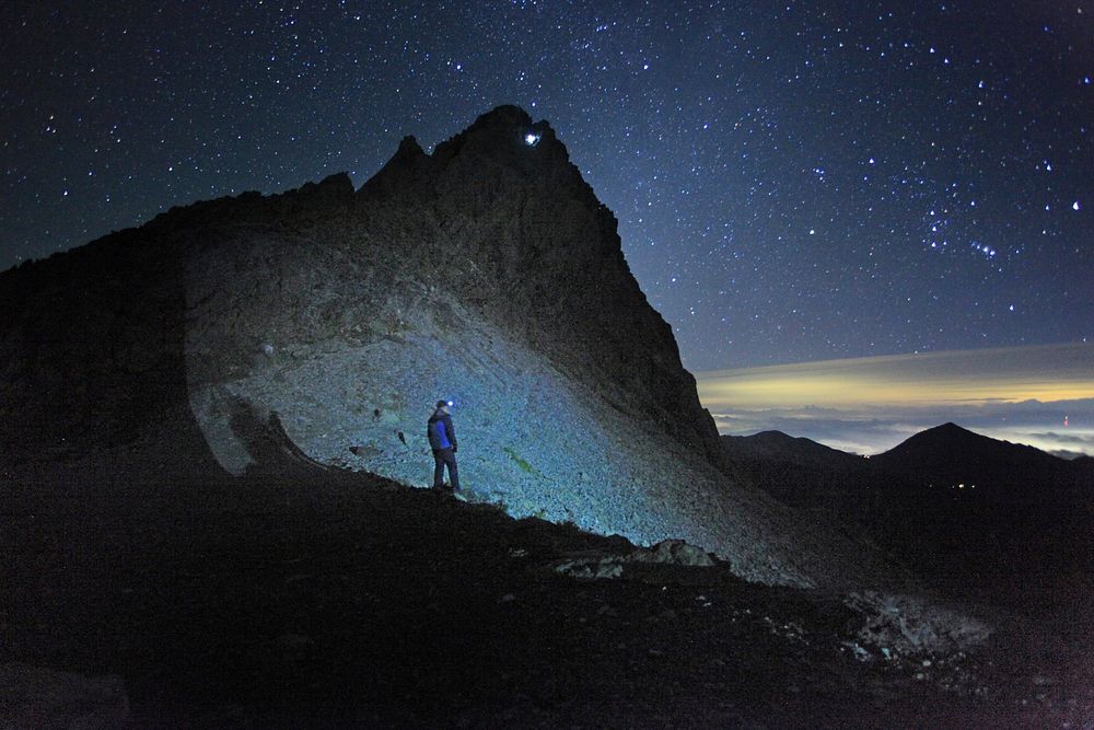 Traveler in the night, background photo. Free public domain CC0 image.