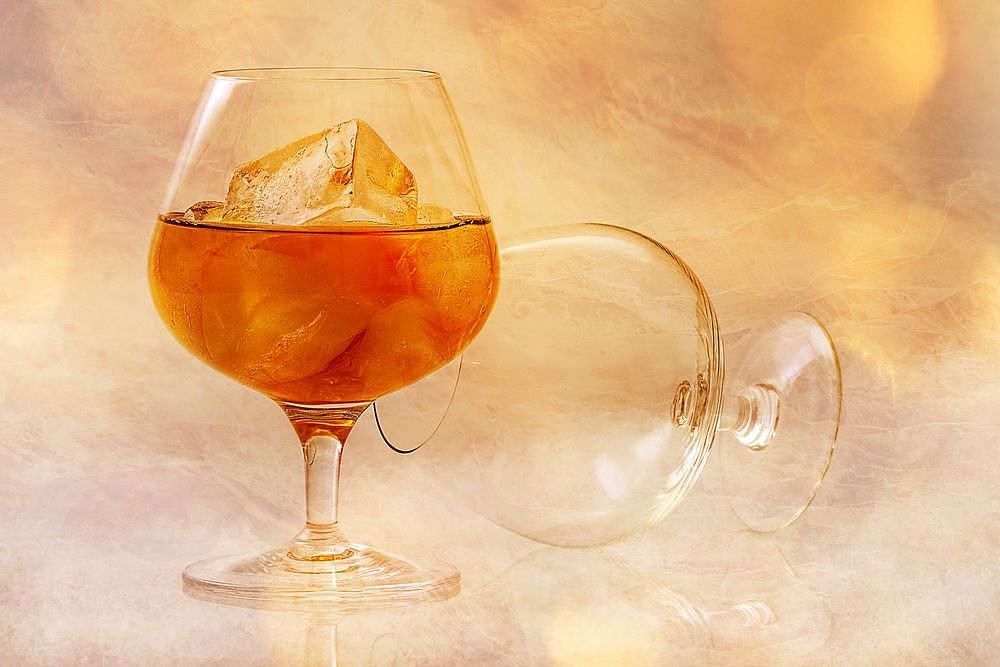 Glass of brandy. Free public domain CC0 photo.
