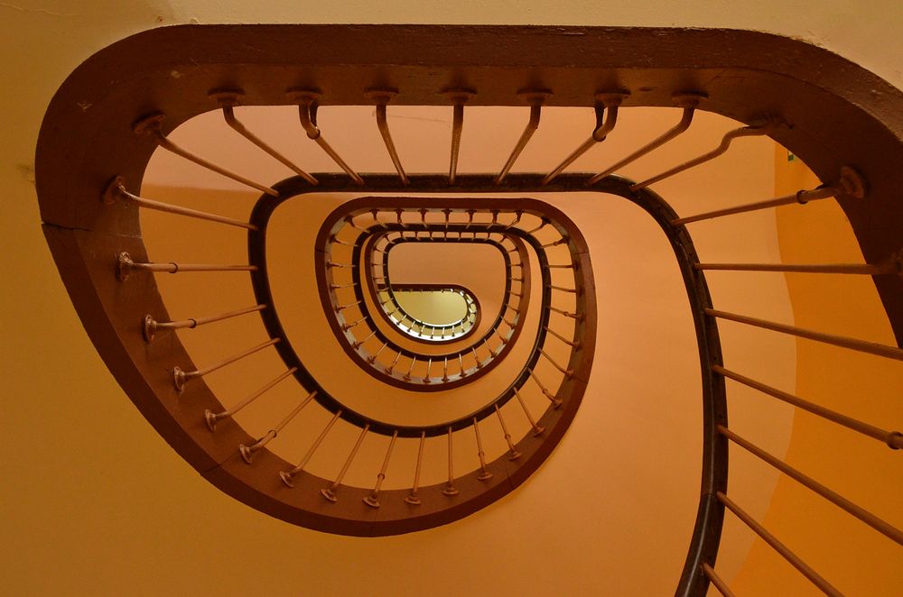 Spiral staircase. Free public domain CC0 image.