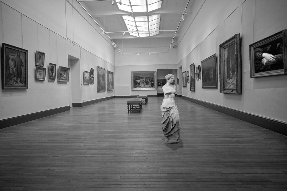 Exhibition room in an art gallery. Free public domain CC0 photo.