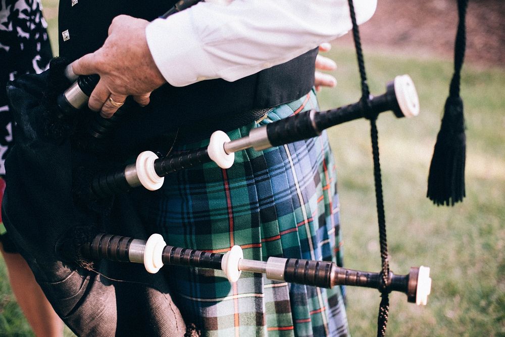Scottish bagpipes, traditional musical instrument. Free public domain CC0 photo.