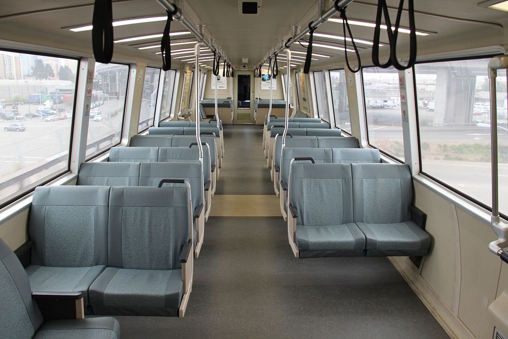 Passenger seats inside a bus. Free public domain CC0 photo.
