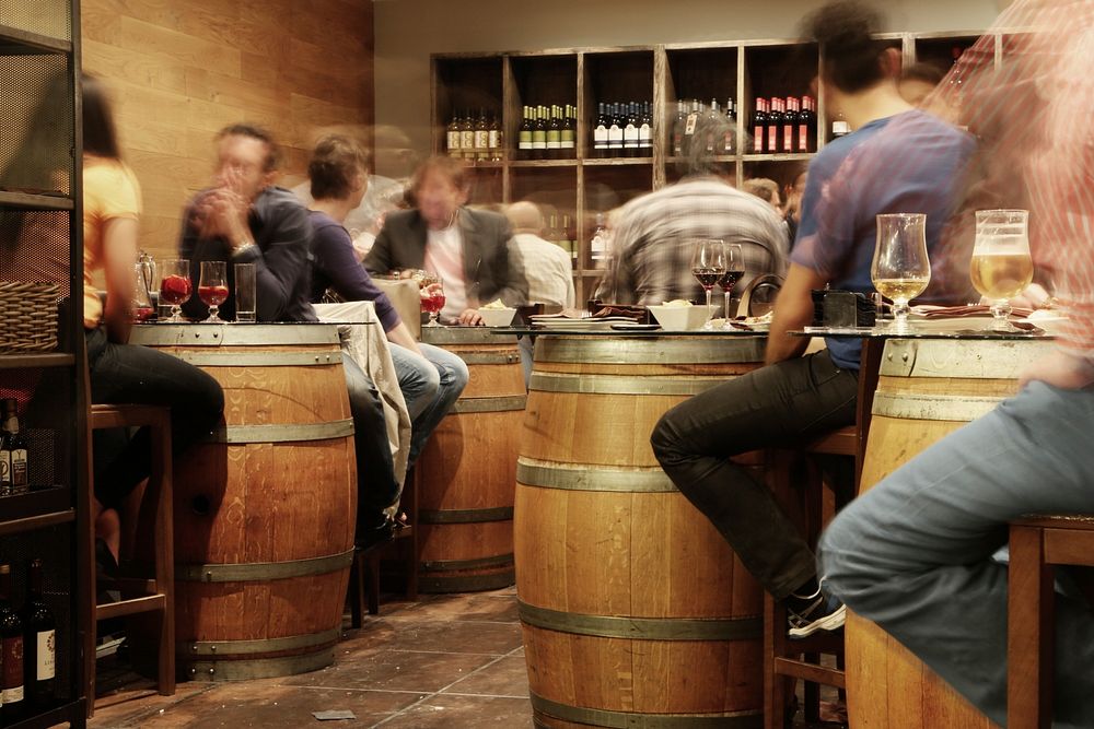 People drinking at pub. Free public domain CC0 photo.