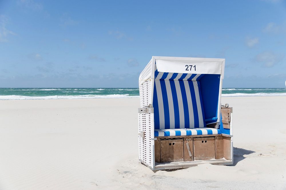 Baltic sea beach chair. Free public domain CC0 photo.