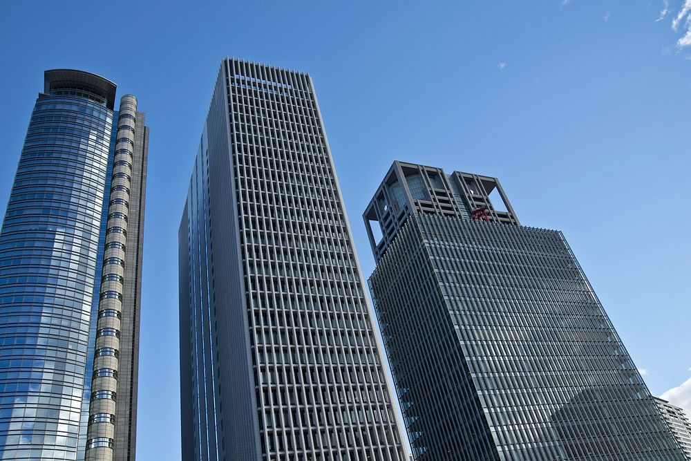 Japanese office buildings. Free public domain CC0 photo.