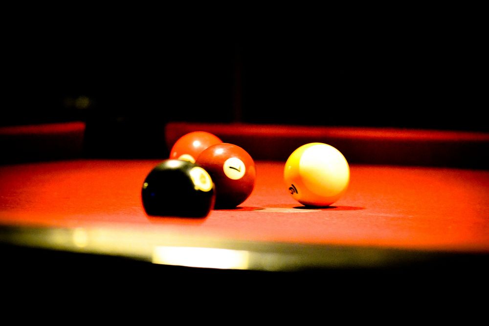 Pool table balls, background photo. Free public domain CC0 image.