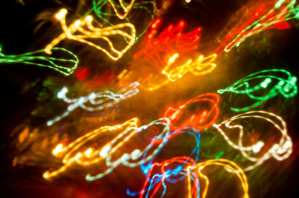 Closeup on colorful LED lights. Free public domain CC0 image.
