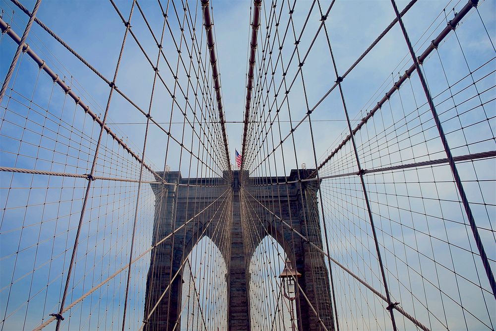 Brooklyn Bridge background. Free public domain CC0 image.