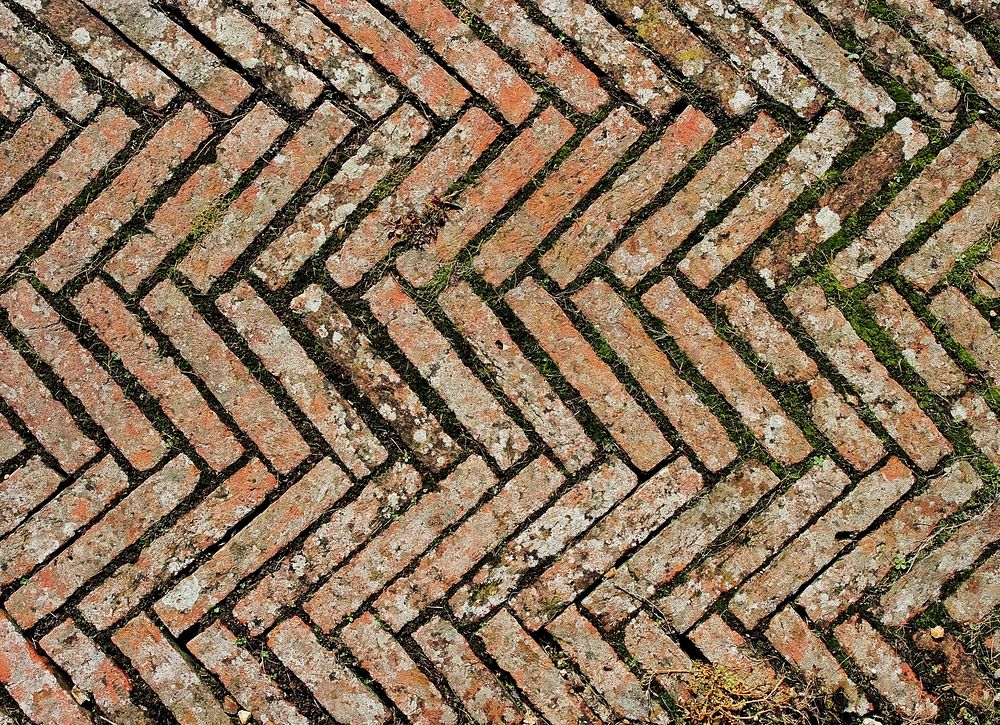 Brick stone pavement texture. Free public domain CC0 photo.