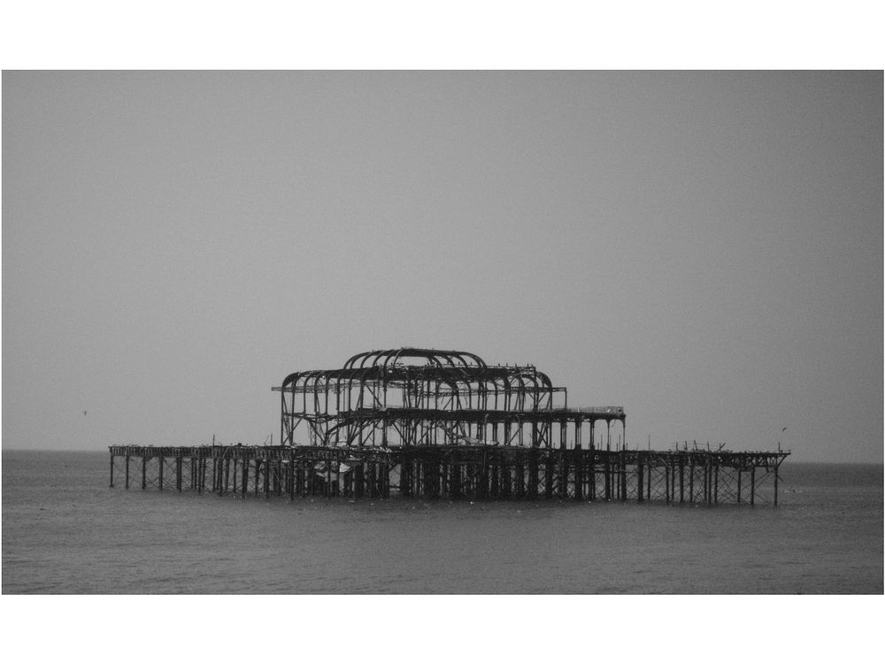 Brighton pier burnt out. Free public domain CC0 image.